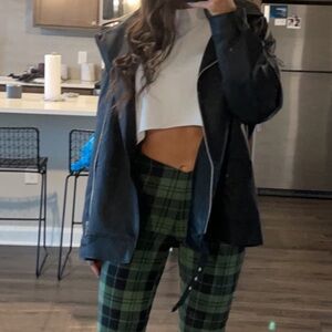 Missguided oversized faux leather long vintage biker jacket